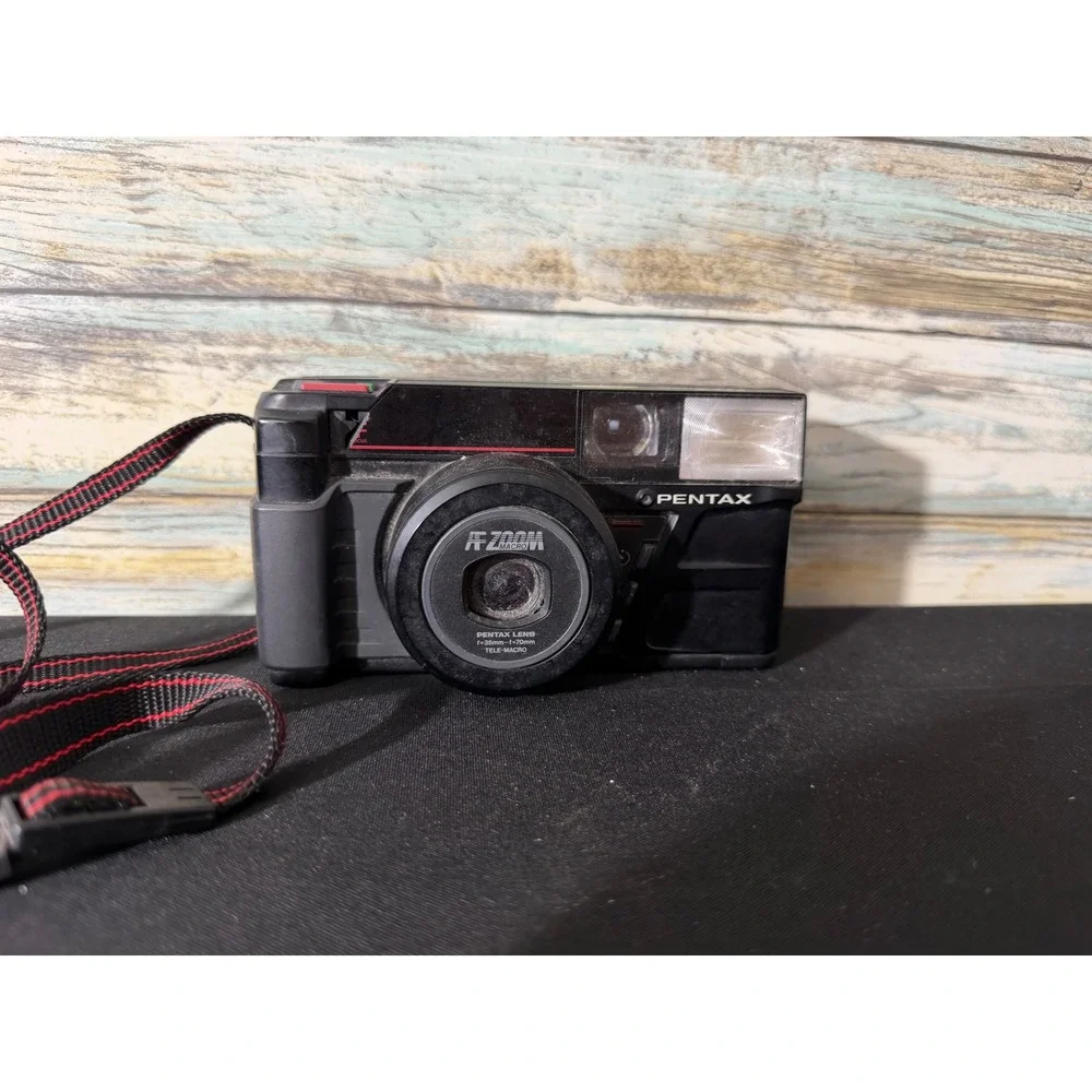 Pentax IQZoom Film Camera OS Black Good 35mm-70mm Tele-Macro AF Point Shoot